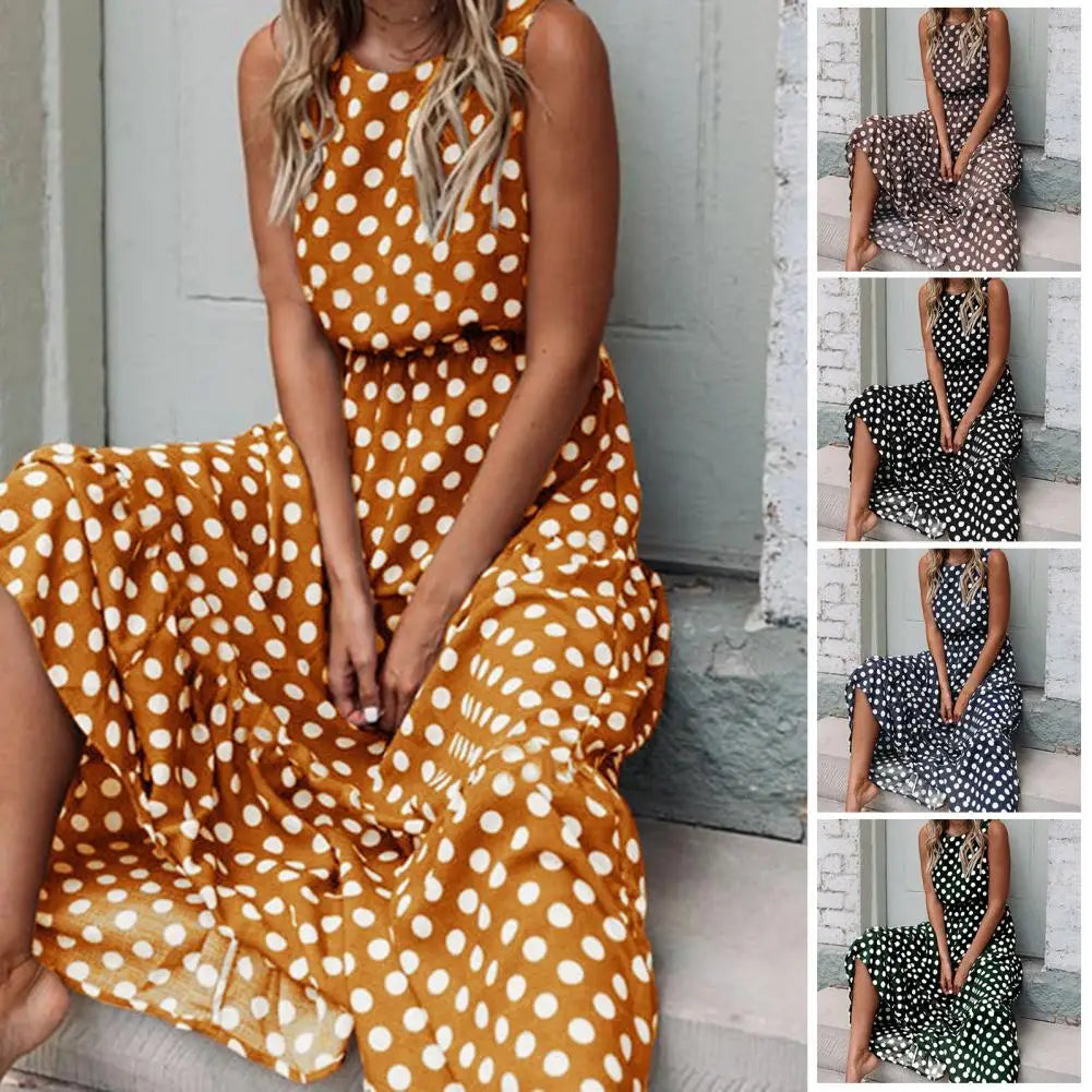 Vestido holgado estampado en puntos