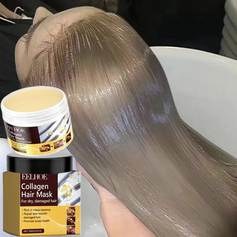 Mascarilla capilar con queratina y colágeno para cabello seco y dañado Tratamiento revitalizante para alisar, suavizar, hidratar y cuidar el cabello