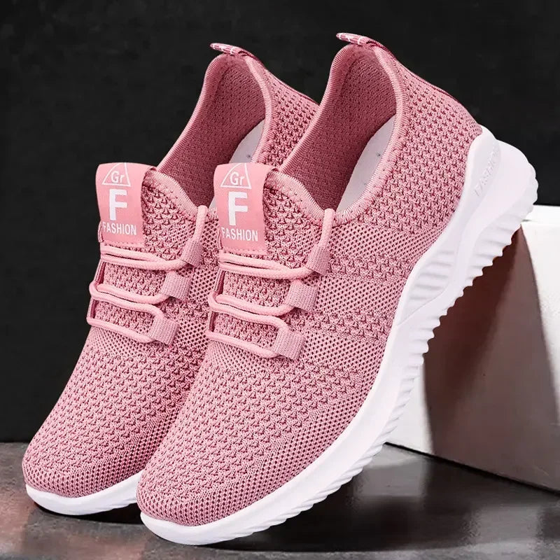 Zapatillas deportivas para mujer, cómodos y transpirables con plataforma, versátiles, con cordones